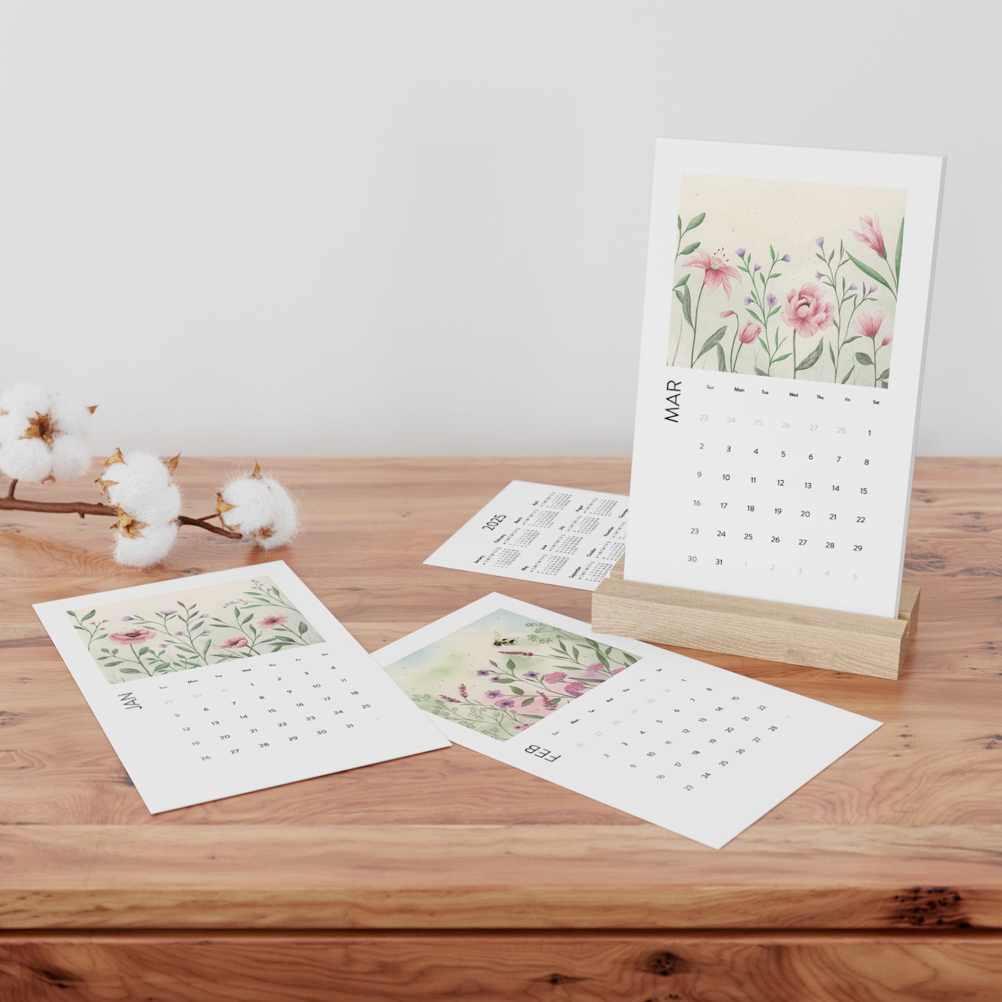 Vertical Desk Calendar (2025)