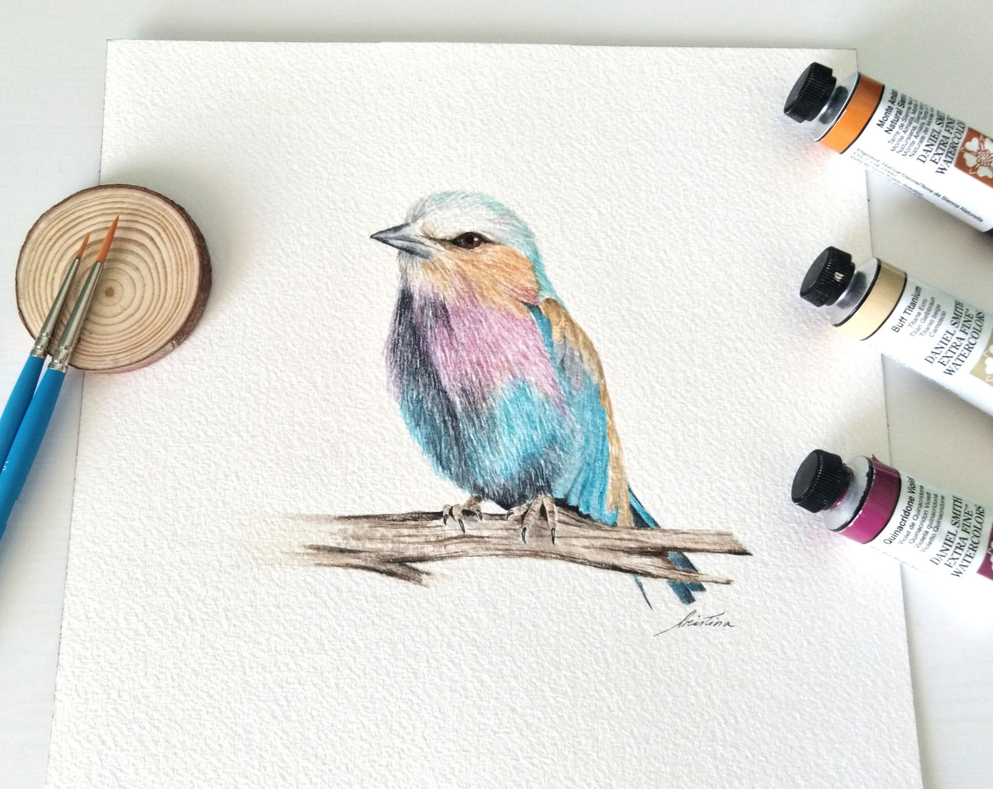 Colorful bird - Watercolor Wall Art