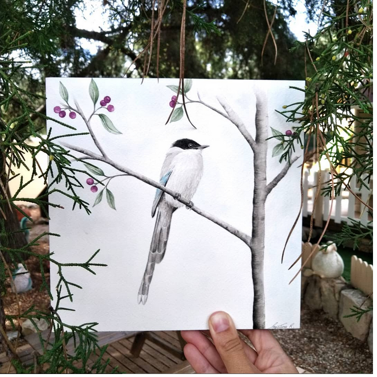 A little bird called Charneco - Watercolor Wall Art