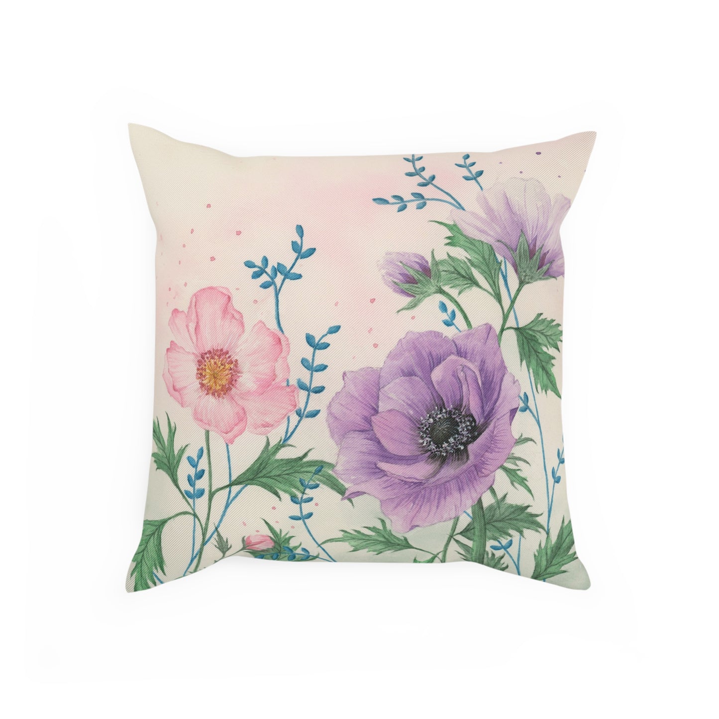 Watercolor Floral Art Cushion – Original Illustration Print