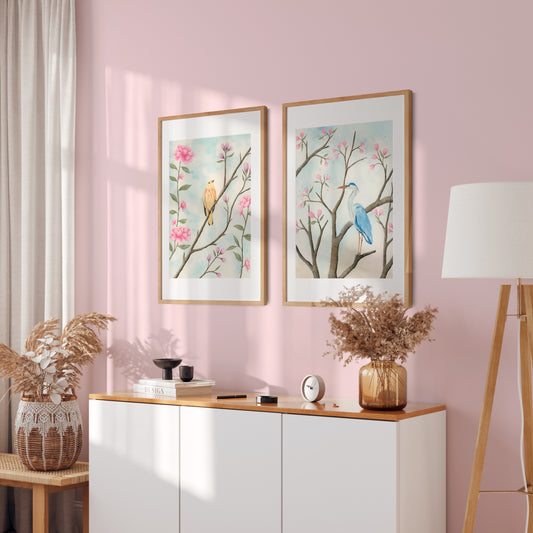 Yellow Bird and Blue Bird-Set of Two