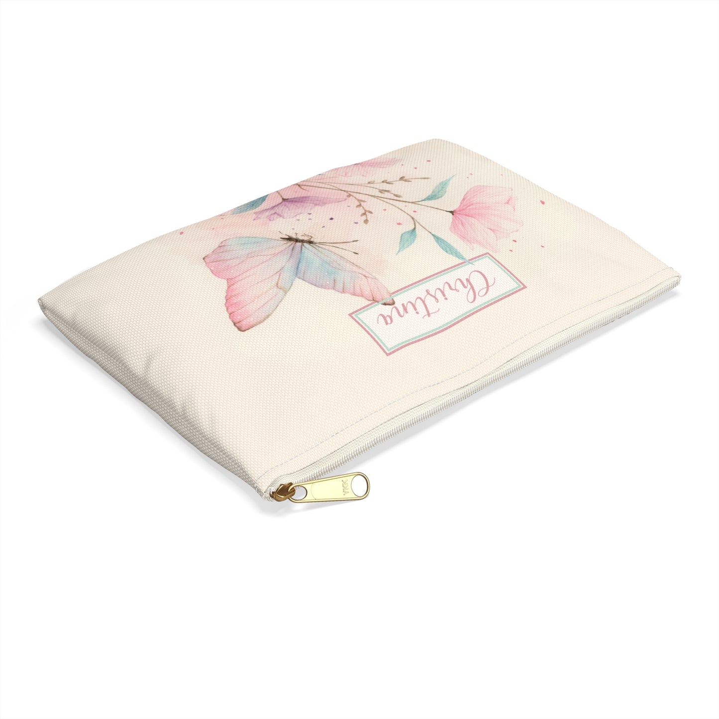Butterfly Floral Accessory Pouch — Pastel Makeup & Travel Organizer