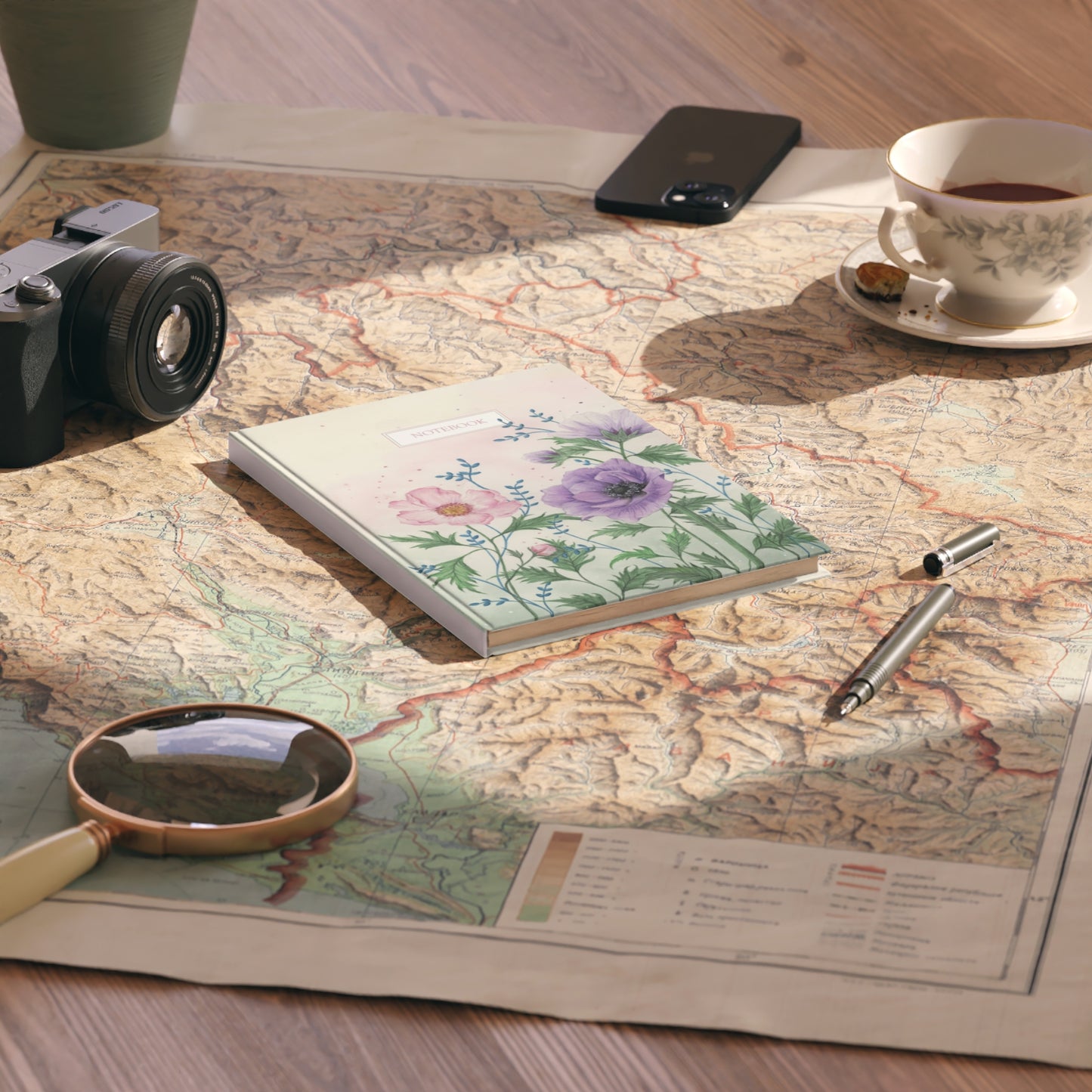 Floral Hardcover Journal - A5 Notebook for Creative Writing & Reflection