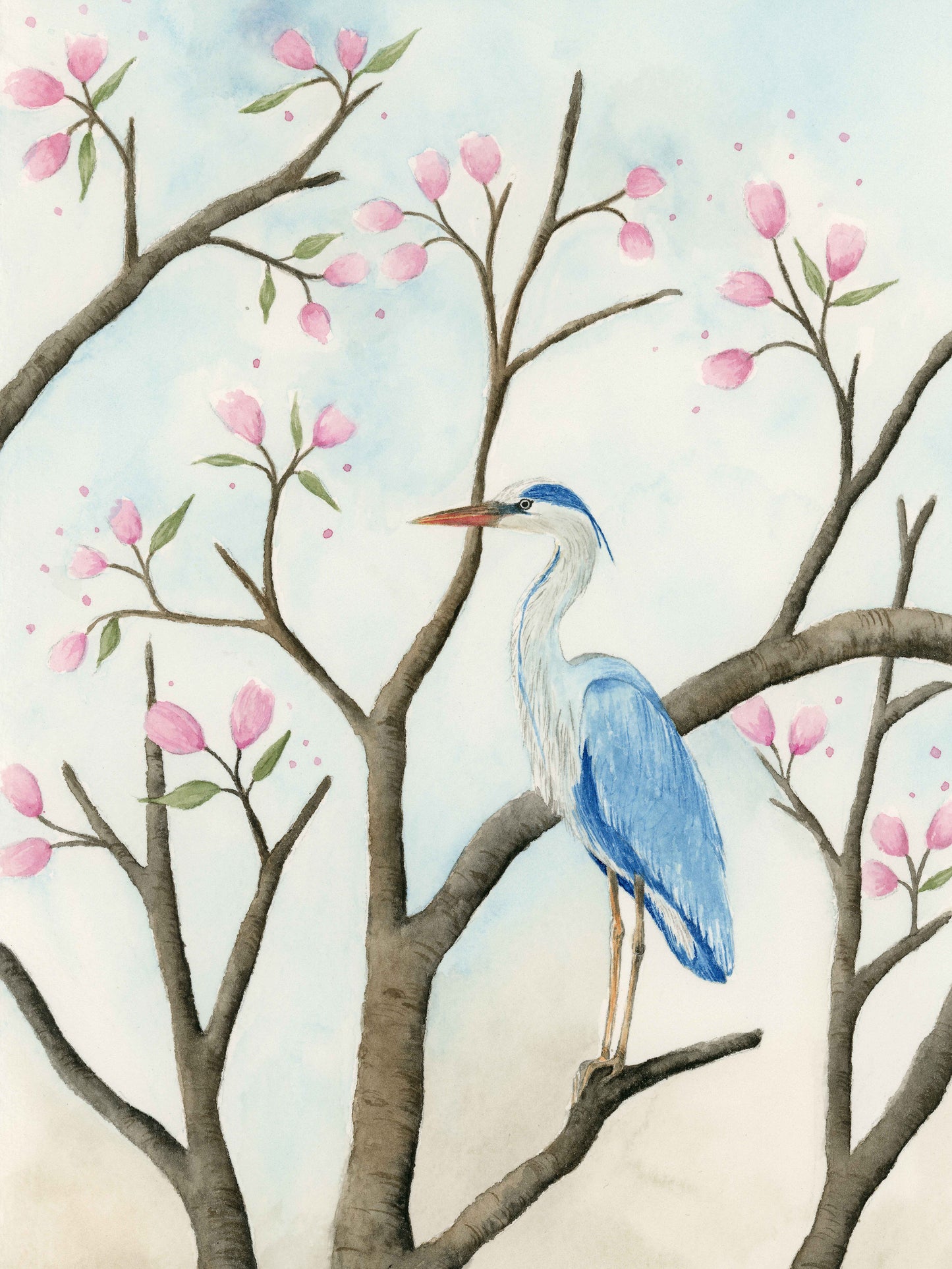 Beautiful Heron - Watercolor Wall Art