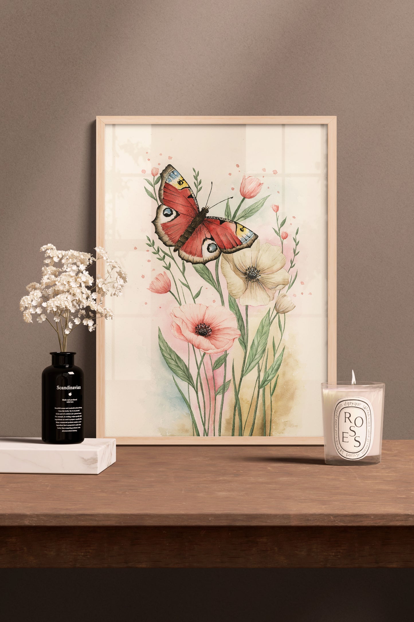 Peacock Butterfly Painting - Watercolor Fine Art Print