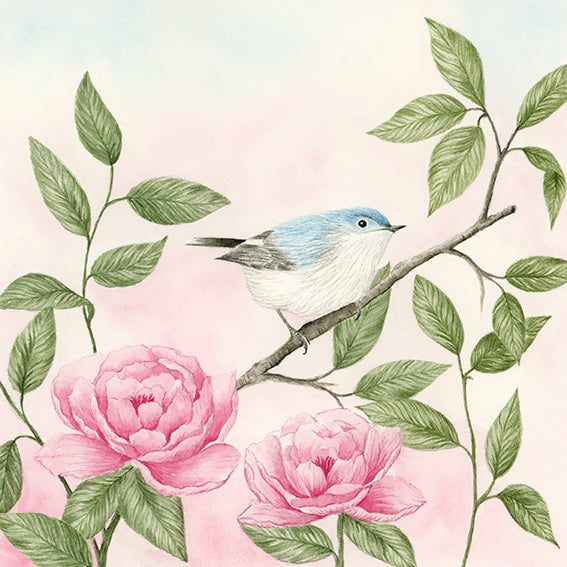 A blue little bird - Watercolor Wall Art